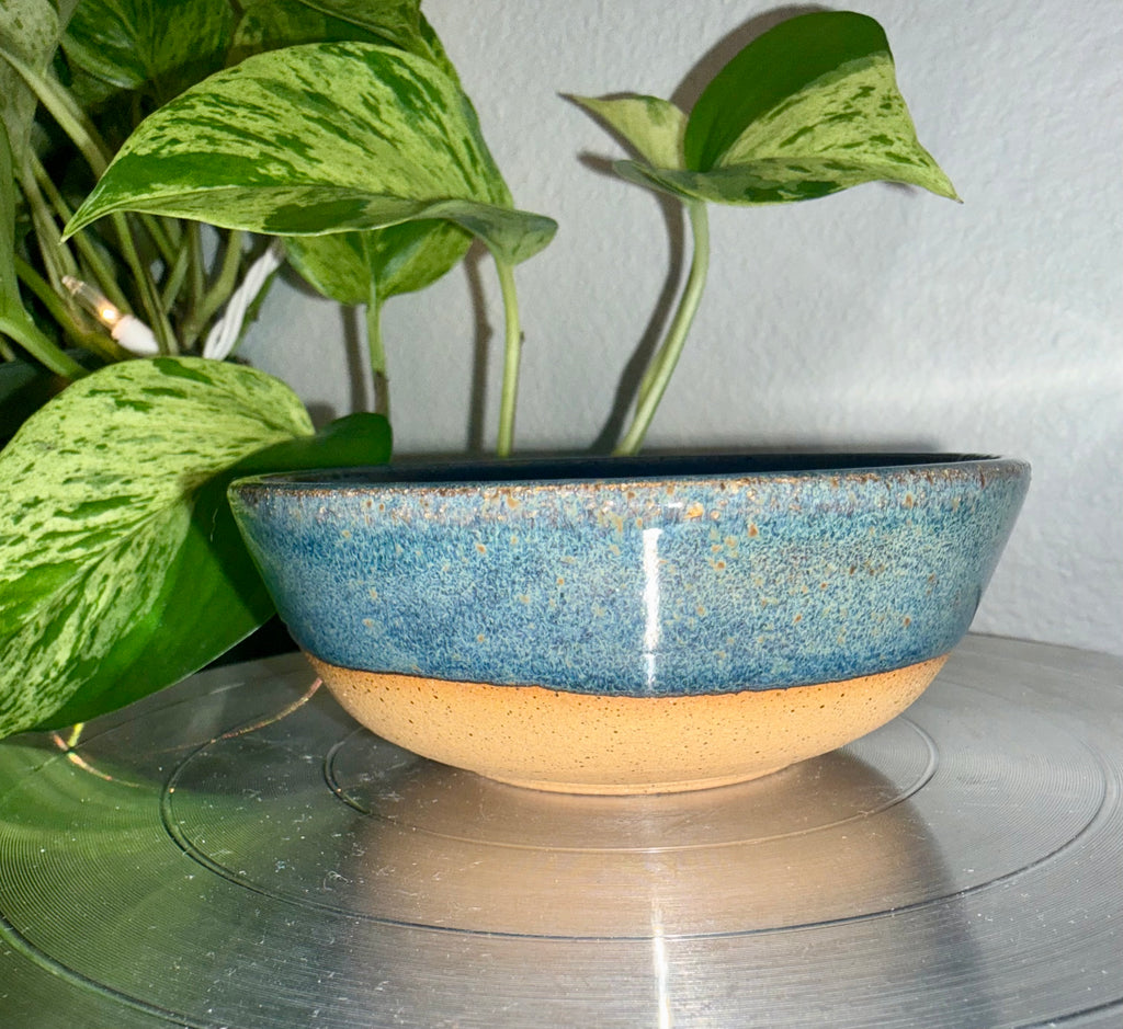 Blue Trinket Dish - Speckled Clay